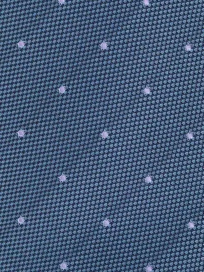 Shop Gieves & Hawkes Polka-dot Embroidered Tie In Blue