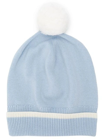 Shop Thom Browne Pom-pom Merino Beanie - Blue