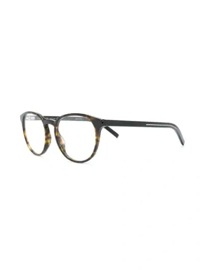 Shop Dior Round Frame Tortoiseshell Effect Glasses In Brown