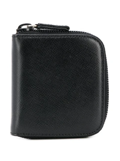 Shop Prada Half Zipped Wallet In Black