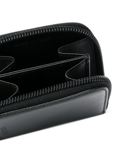 Shop Prada Half Zipped Wallet In Black