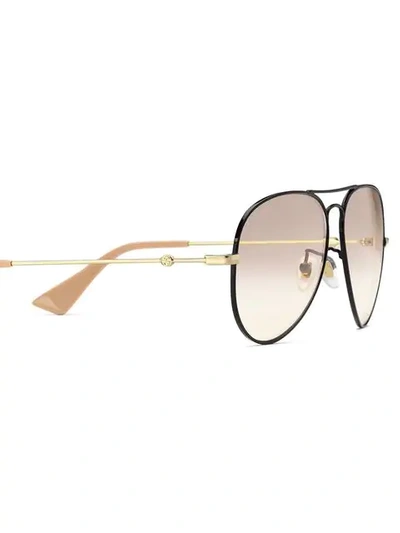 Shop Gucci Aviator Sunglasses In Black