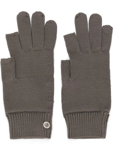 Shop Rick Owens Knitted Gloves In Grey