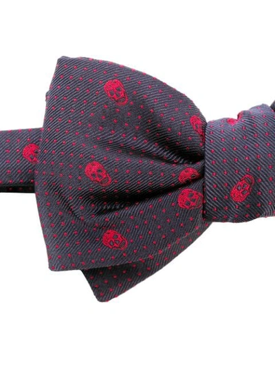 ALEXANDER MCQUEEN SKULL EMBROIDERED BOW-TIE - 蓝色