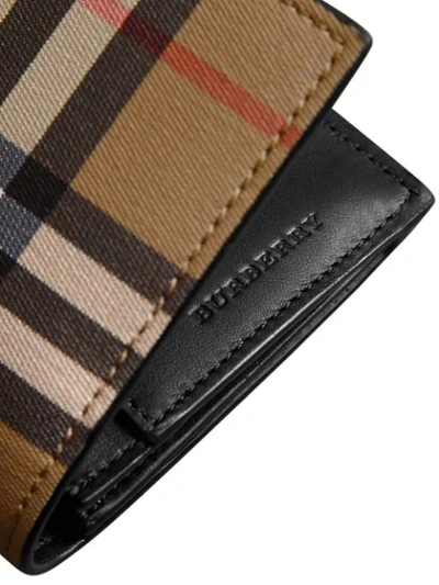 Shop Burberry Vintage Check And Leather Continental Wallet In Neutrals