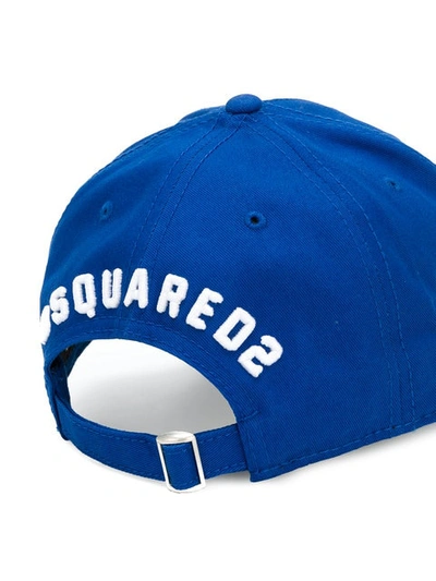 Shop Dsquared2 Embroidered Icon Baseball Cap In Blue