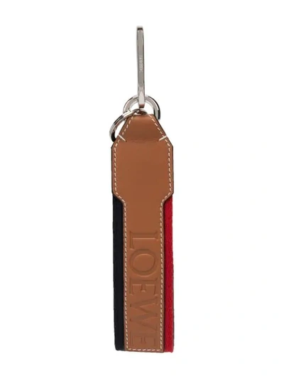 Shop Loewe Rainbow Tag Keyring In Brown