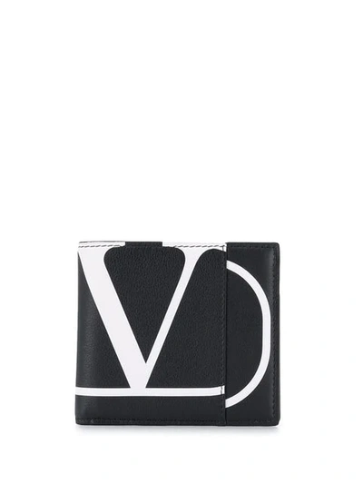 Shop Valentino Vlogo Bi-fold Wallet In Black