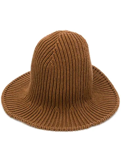 AMI ALEXANDRE MATTIUSSI 罗纹针织渔夫帽 - 棕色