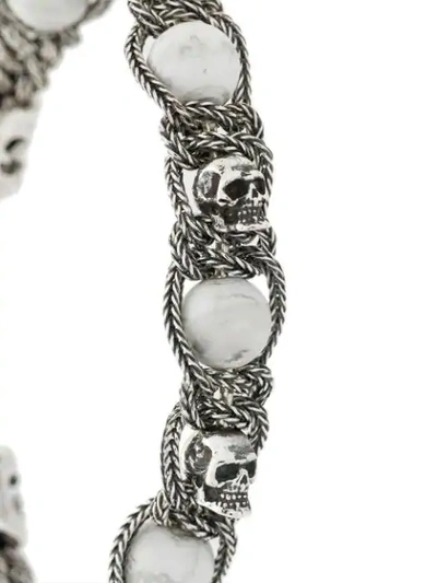 Shop Emanuele Bicocchi Skull Bead Bracelet In Silver