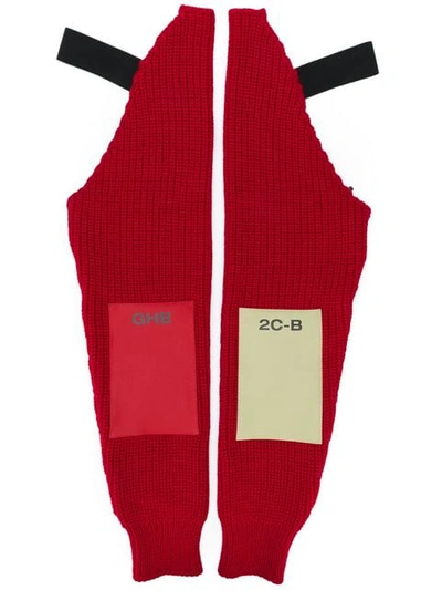 Shop Raf Simons Long Gloves In Red
