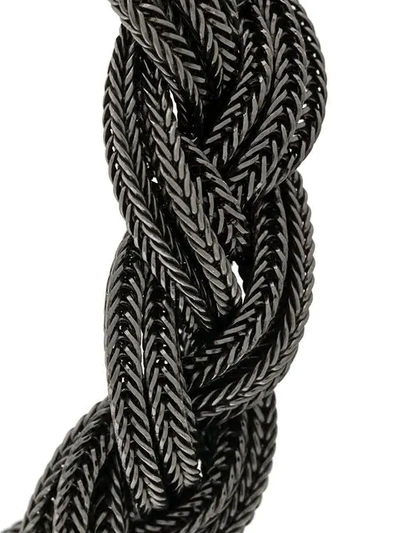 Shop Emanuele Bicocchi Braided Chain Bracelet In Black