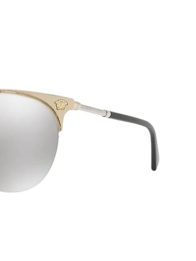 Shop Versace Mirrored Wayfarers In Metallic