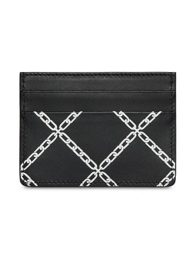 Shop Burberry Link Print Cardholder In Black