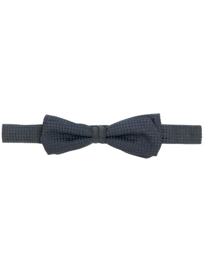 Shop Pal Zileri Woven Texture Bow Tie In Blue