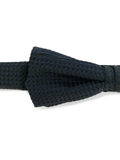 Shop Pal Zileri Woven Texture Bow Tie In Blue