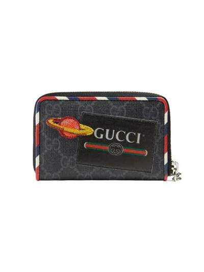 Shop Gucci Night Courrier Gg Supreme Card Case In Black
