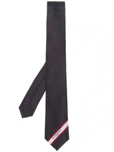 Shop Givenchy Logo Patch Tie In Black