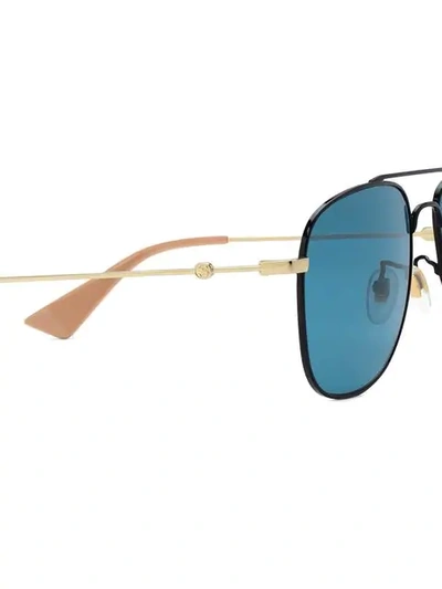 Shop Gucci Aviator Sunglasses In Blue