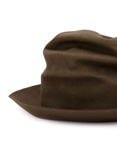 Shop Horisaki Turn Up Brim Hat In Brown