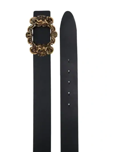 Shop Dolce & Gabbana Ornate Buckle Belt - Black