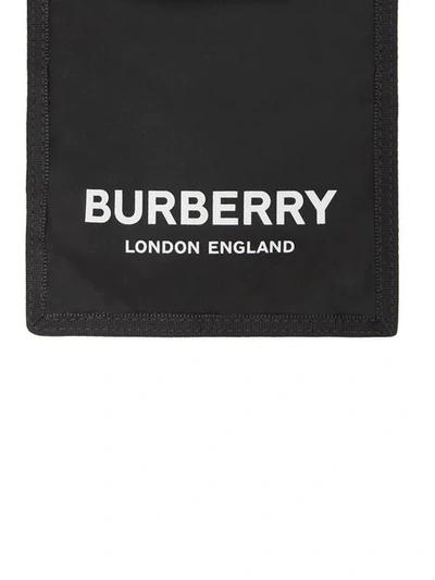 BURBERRY LOGO印花尼龙挂绳卡夹 - 黑色