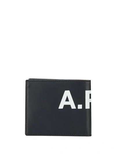 Shop Apc Branded Bifold Wallet In Black