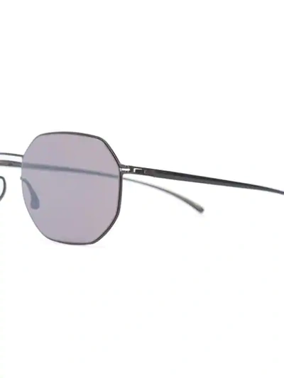 Shop Mykita Oval Frame Sunglasses In Black