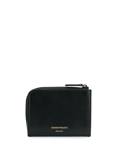 Shop Common Projects Logo Zip Card Wallet In Black