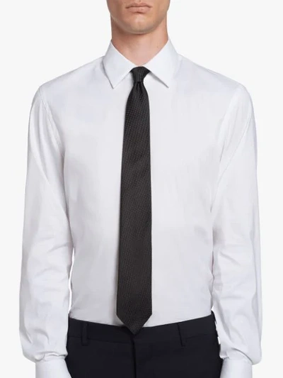 Shop Prada Pinpoint Tie In Black