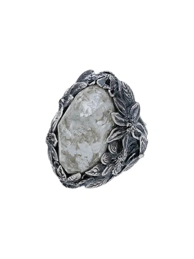 Shop Lyly Erlandsson Silver Winter Shell Chunky Silver Ring