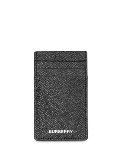 Shop Burberry Grainy Leather Card Case In Black