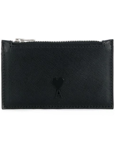 Shop Ami Alexandre Mattiussi Zipped Cardholder In Black