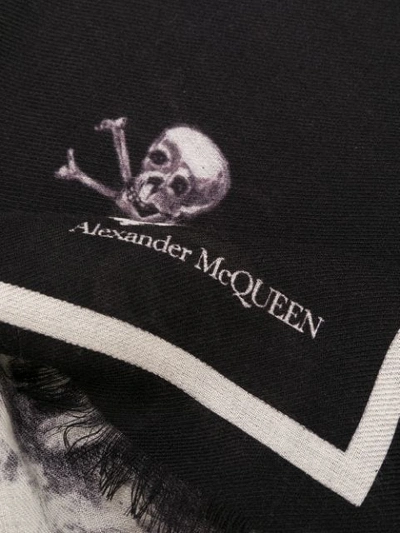 Shop Alexander Mcqueen Skull Print Scarf In Black