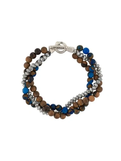 Shop Andrea D'amico Multi Beads Bracelet In Blue