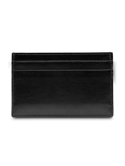 Shop Gucci Leather Card Case With  Logo In Black