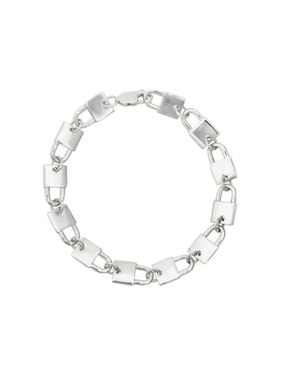 Shop Hatton Labs Padlock Link Bracelet In Silver