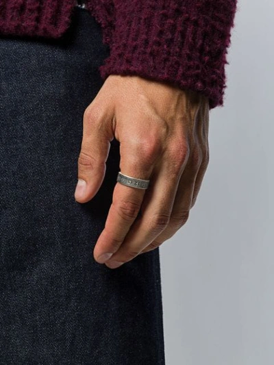 Shop Maison Margiela Number Etched Ring In Silver