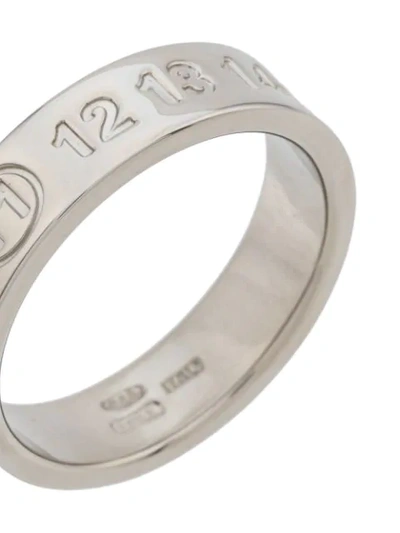 Shop Maison Margiela Number Etched Ring In Silver