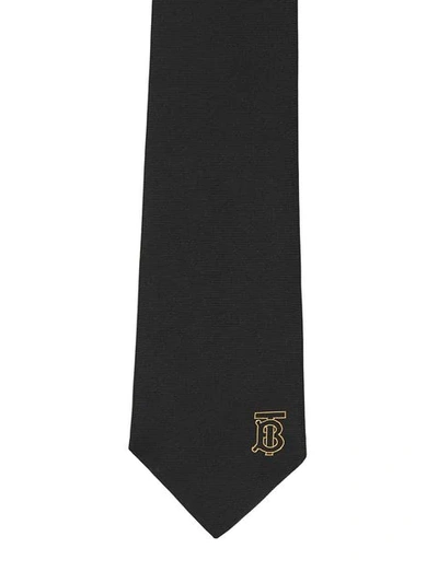 Shop Burberry Classic Cut Monogram Motif Silk Tie In Black
