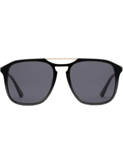 Shop Gucci Square-frame Acetate Sunglasses In Black