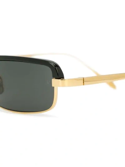 Shop Linda Farrow Rectangle Shape Sunglasses In Gold
