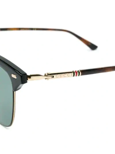 Shop Gucci Clubmaster Style Sunglasses In Black