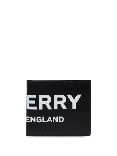 BURBERRY LOGO PRINT WALLET - 黑色