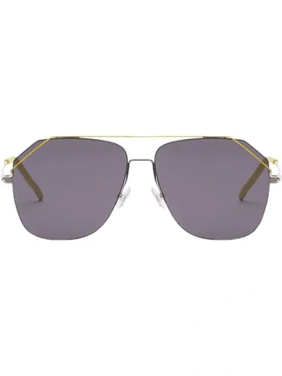 Shop Fendi Eyewear Fiend Caravan Sunglasses - Silver
