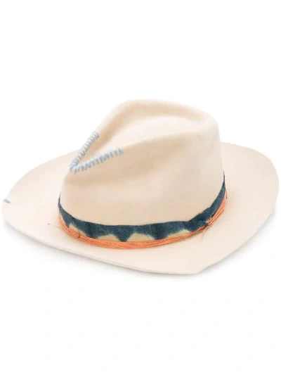 Shop Nick Fouquet Sprayed Detail Hat In Brown