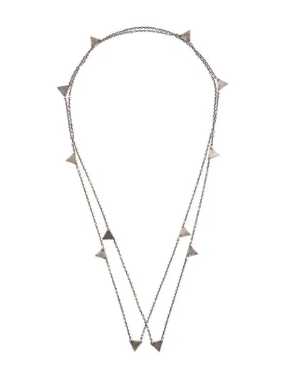 Shop M Cohen Triangle Pendant Necklace In Silver