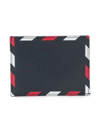 Shop Thom Browne Airmail Print Compartment Cardholder In Blue