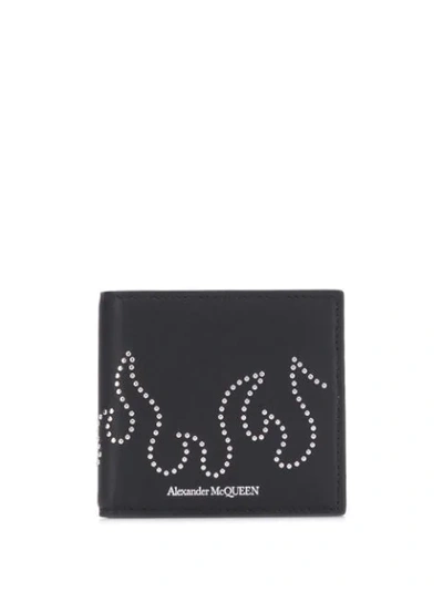 ALEXANDER MCQUEEN STUDDED BI-FOLD WALLET - 黑色