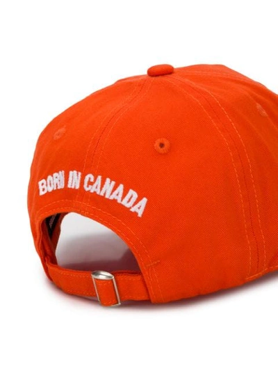 DSQUARED2 LOGO PATCH BASEBALL CAP - 橘色